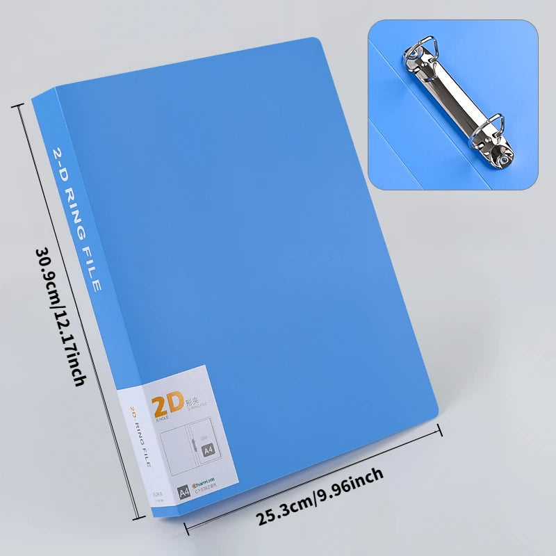 Heavy-Duty A4 Two-Ring filing binder - Holds 200 Sheets (100 Pages), Smooth-Running Rings，Durable Document Organizer