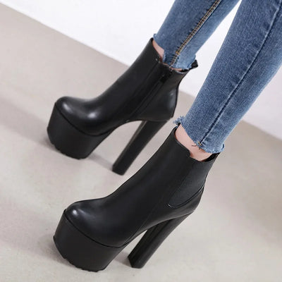 New Autumn Winter Platform High Heels Women Ankle Boots | SAMAG