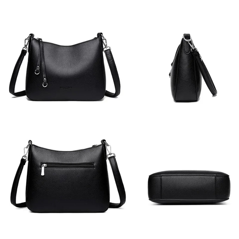 Genuine Brand Women's Soft Leather Shoulder Bags Luxury Designer Crossbody Bags Ladies Casual Tote Bag Messenger Commuting Sac