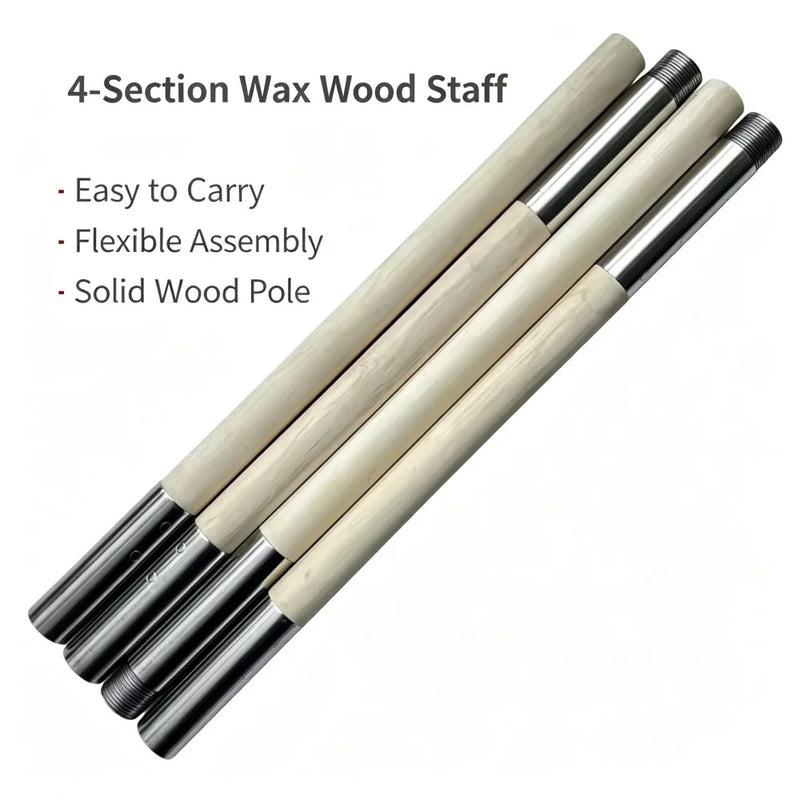 Detachable Spliced Wushu Bo Staff 4 Sections White | SAMAG