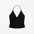 ANK Air Summer Top with Solid Color, Black and White Powder, Wide Shoulder Strap, I-Shaped Tank Top, Women's Sports, Daily Wear