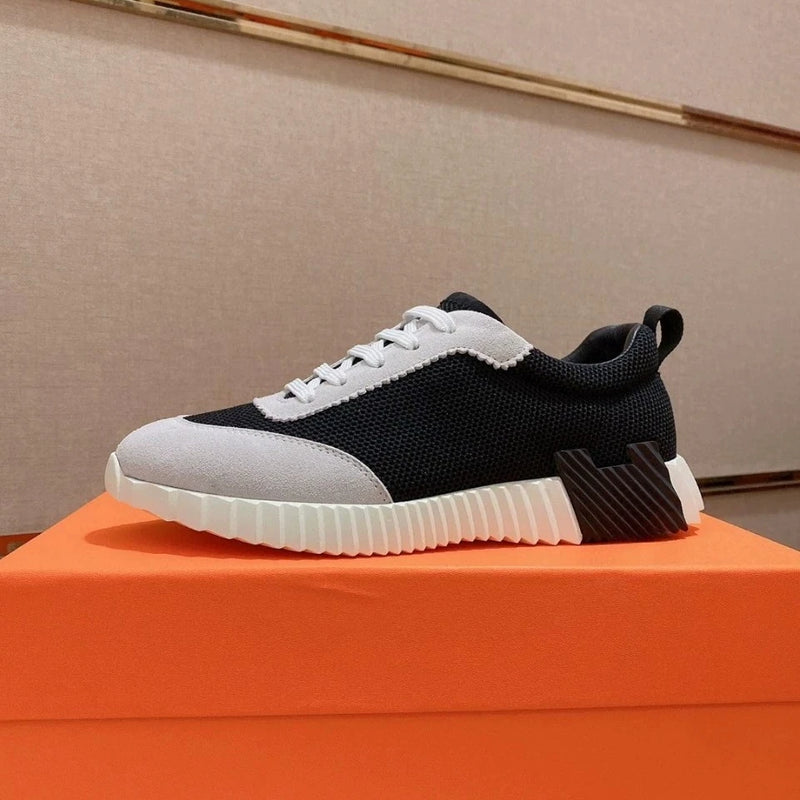 Men's Casual Leather Running Shoes Breathable Low-Top Sneakers Black Comfortable Anti-Odor Rubber Sole All-Season Wear