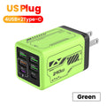 240W 4USB+2Type C Super Fast Charging Mobile Phone Charger 6 Ports USB3.0 PD3.0 EU/UK/US Charger For Iphone 17 16 Samsung POCO