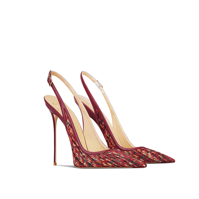 Thin Heel Pointed 2025 New High Heels Women's Red Fabric Versatile