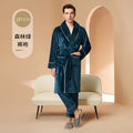 Flannel Couple Robe And Pant Set Warm Autumn Winter Thick Coral Fleece Pajamas Women's Bathrobe Men's Sleepwear Loose Home Cloth