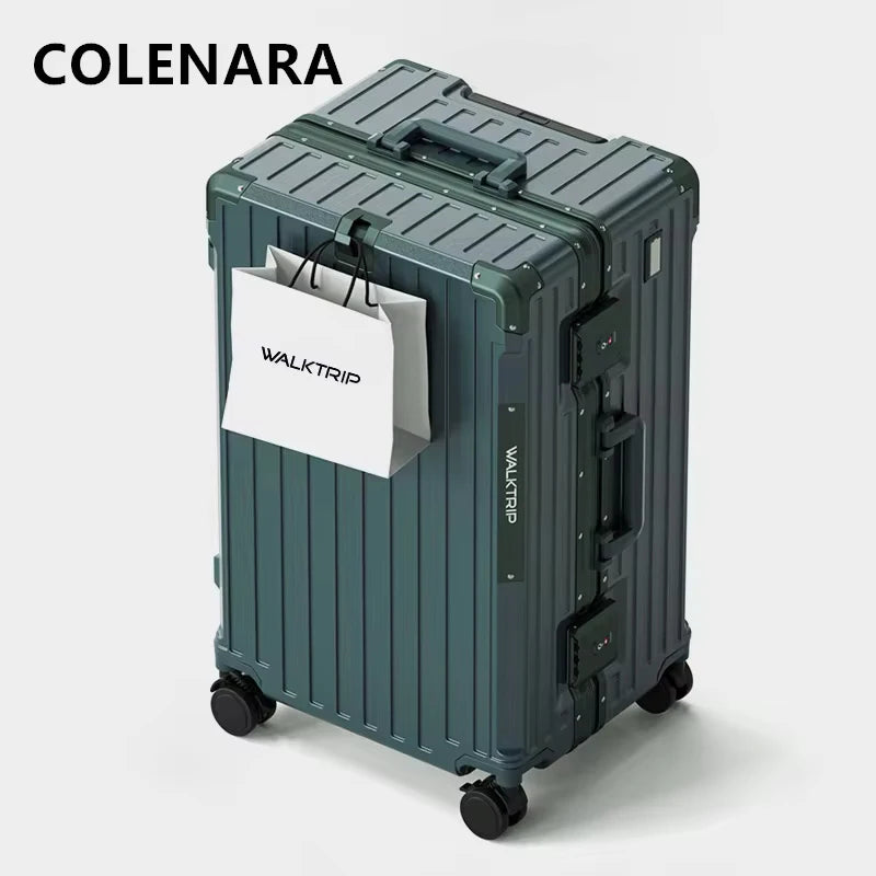 COLENARA 20"24"26"28"30"32 Inch Rolling Luggage High Quality Suitcase Aluminum Frame Boarding Box Large Capacity Trolley Case