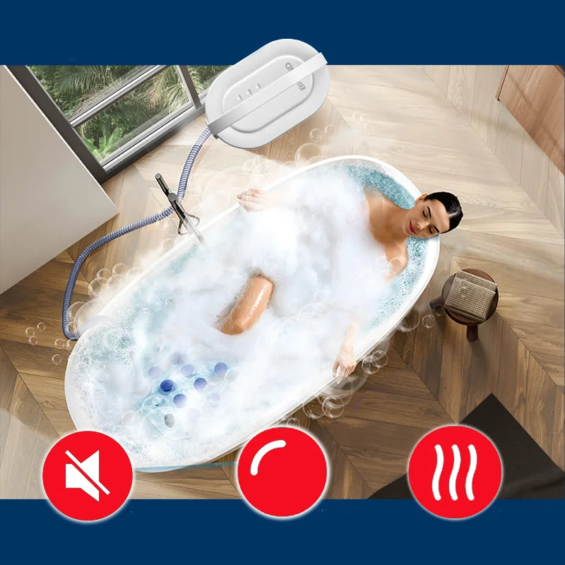 Electric Bubble Massage Mat for Bathtub Spa with Heating Function Wireless Remote Control Multiple Speed Intensity Home Use