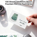 100 Sheets 54x90mm Sheen Fountain Pen Ink Test Cards Swatch Watercolor Paper Chromatography Paper Stationery School Supplies