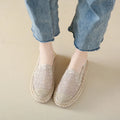 2025 Designer Shoes Braided Lace Patchwork Comfortable Flats Slip-on Shoes For Woman Casual Loafers Round Toe Zapatos De Mujer