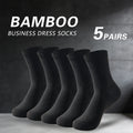 5 Pairs Bamboo Fiber Men's Socks Classic Business Crew | SAMAG