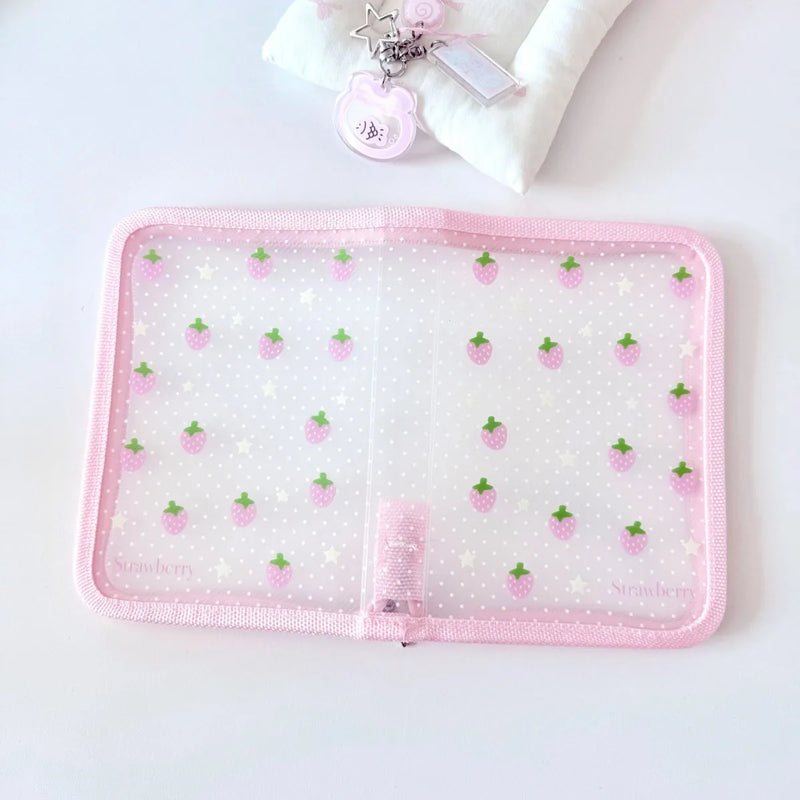 Cute A6 Stationery Storage Folder File PP Twill Zipper Pouch Document Bag Zip File Folder School Office Supplies