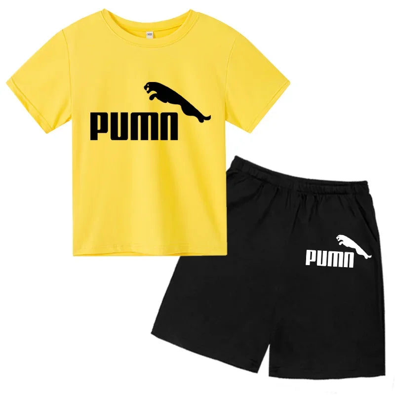 3-12Y Kids Summer Casual Letter Print 2-Piece Set Soft | SAMAG
