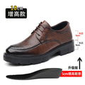 Men's Business High Heeled Leather Shoes Casual Thick Sole 10cm Height Increasing Hand Painted Pattern Trendy Formal Dress Shoes