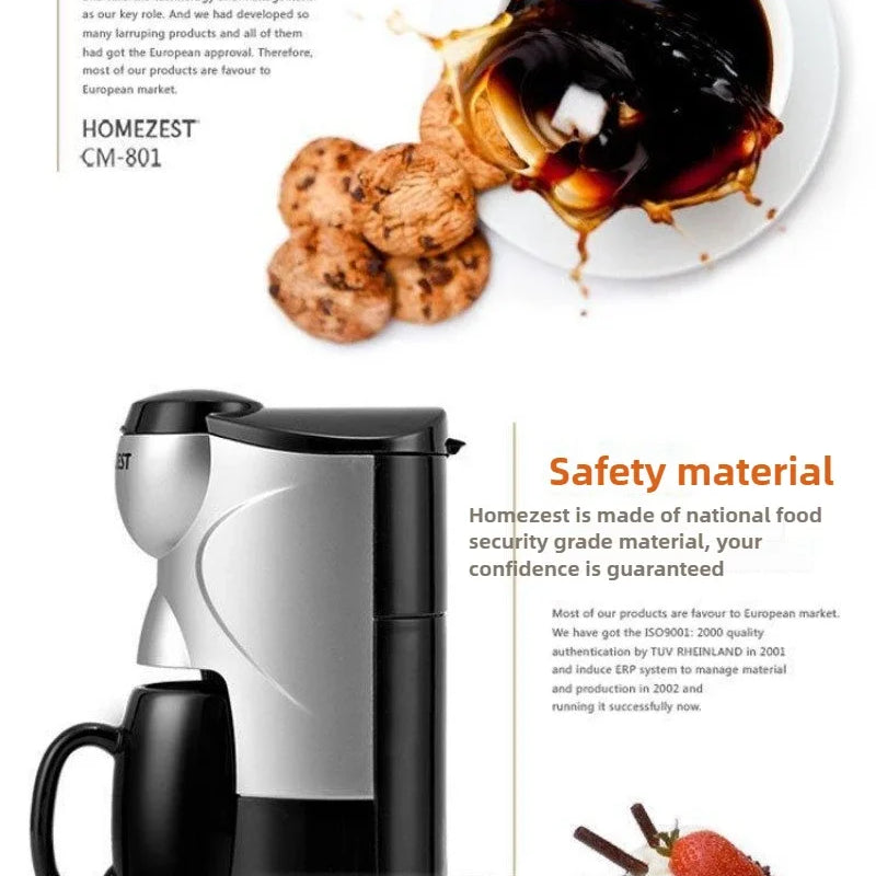 300W Small Household Palm Coffee Machine Kitchen Appliances Office Freshly Ground Coffee Tea Maker Drip Type 220V-240V