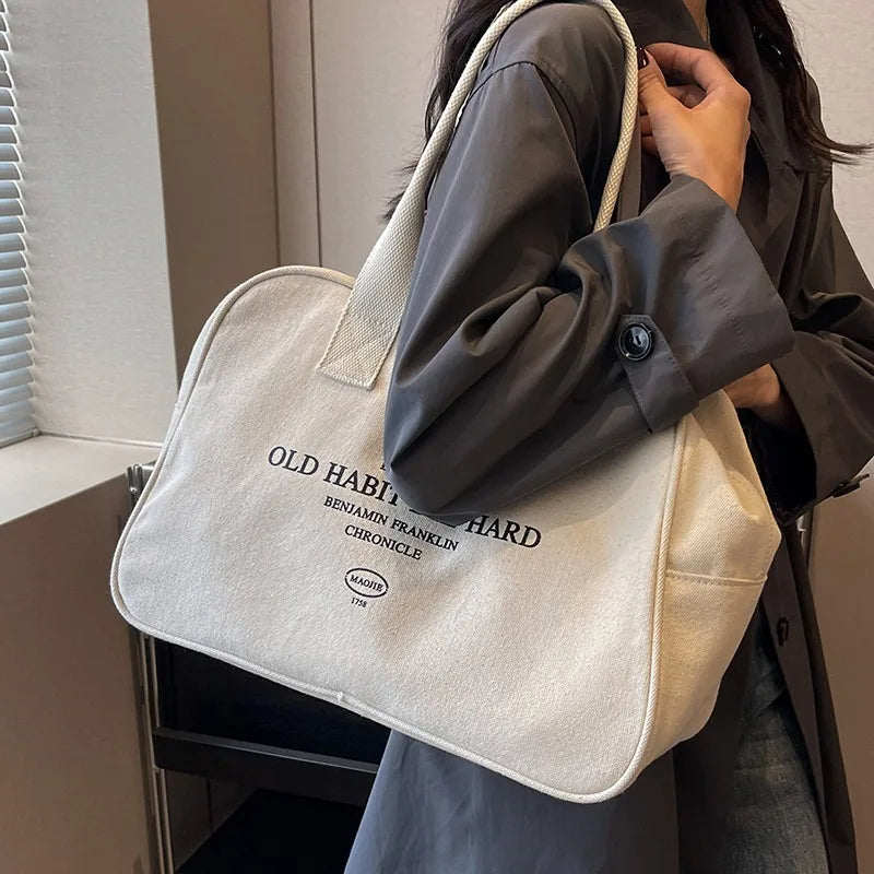 Retro Boston Bag Travel Bag 2025 New Fashion Tote Bag Lightweight Short-haul Tote Bag Large Capacity Shoulder Bag Hobo