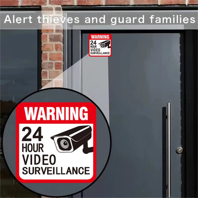 5 Sheets/Pack 5*5in 24 - Hour Surveillance Warning Label | SAMAG