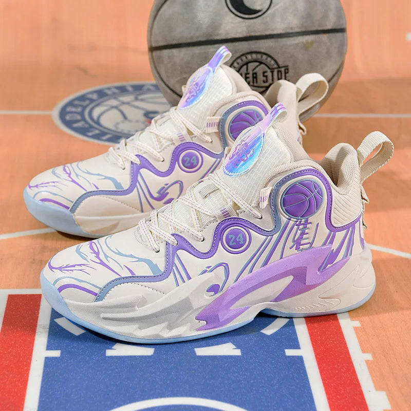 Unisex Basketball Shoes Cushioned Comfort Thick Soled Professional Sports Shoes 2025 New Fitness Basketball Boots for Men