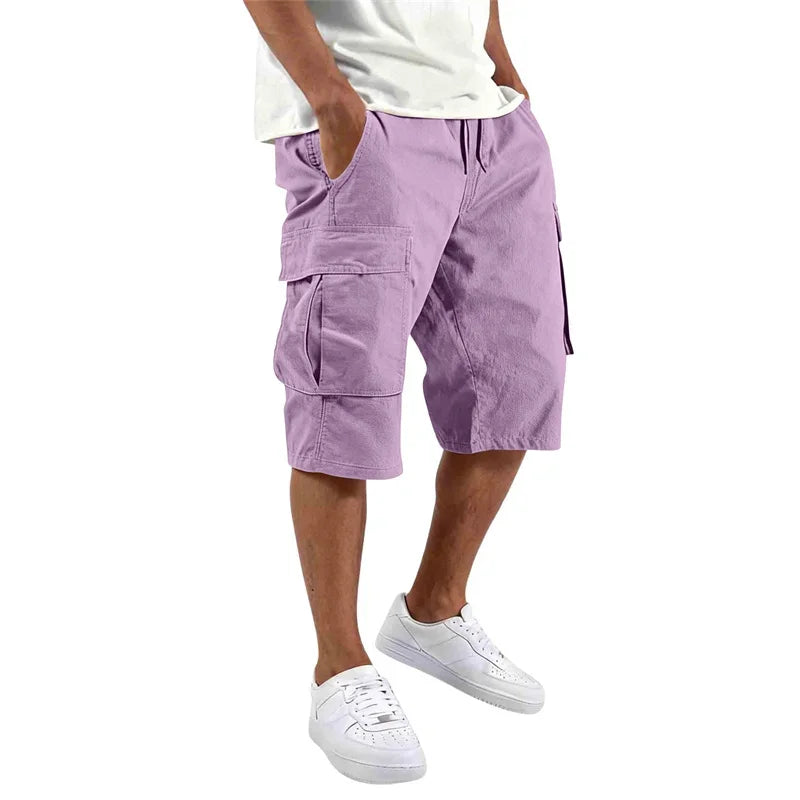 Summer Men Loose Straight Pants Casual Multi-Pocket | SAMAG