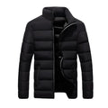 Men Parkas Autumn Winter Thickened Padded Coat Stand Collar Loose Zipper Pockets Jacket Men Overcoat Thick Warm Cotton Coat