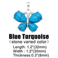 OCESRIO Vintage Natural Stone Butterfly Pendant for Necklace Copper Amethyst Reiki Pendulum DIY Jewelry Making Supplies pdta921