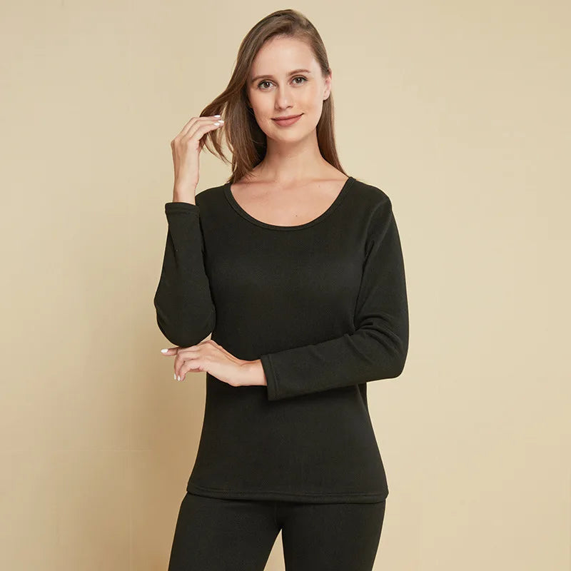 New Style Thermal Underwear Fleece-lined Long Johns Extra Thick Warm with High Neck Suitable for Both Men and Women Couple Set