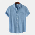 New 9 Color Men's Solid Striped Shirt Summer Fashion | SAMAG