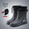 Men's Rain Shoes Fashion Waterproof Men's Rain Shoes Outdoor Non-slip Work Shoes for Men Cotton Warm Rain Boots Kitchen Footwear