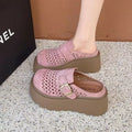 2026 Women's Fashion Chunky Platform Mules Slip-On Breathable Summer Shoes Casual Comfort Slides