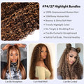 Highlight Water Wave Bundles P4/27 Honey Blonde Water Wave Human Hair Bundles 1/ 3 / 4 Bundles 30 Inch Deep Curly Wet and Wavy