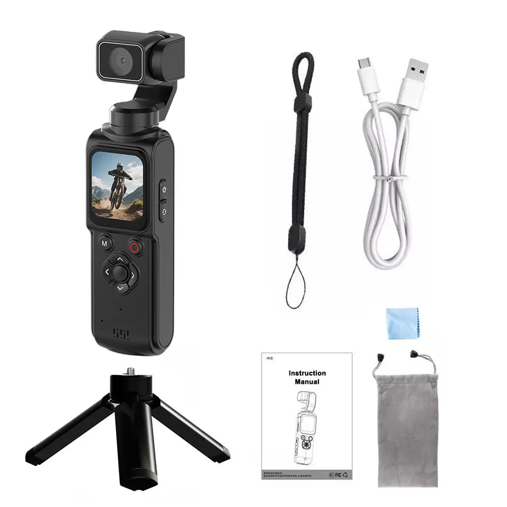 ANSVICAM 4K Wifi Pocket Vlogging Camera 330° Auto Rotatable Touch Screen Sports DV Bodycam Face Tracking Portable Action Cameras