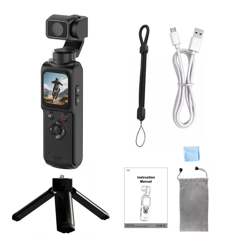 ANSVICAM 4K Wifi Pocket Vlogging Camera 330° Auto Rotatable Touch Screen Sports DV Bodycam Face Tracking Portable Action Cameras