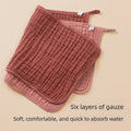 Soft Gauze Baby Towel 30x50cm Absorbent Pure Color Washcloth for Newborn Infant Face and Drool