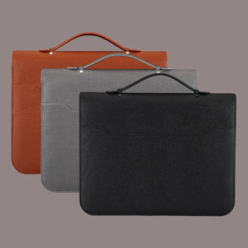 3pcs set Leather A4 Multifunction Ring Binder Manager Folder Business Office Portfolio Document Case Contract Organizer