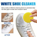 White Shoe Care Cream: Whitening/Brightening, No-Rinse Formula with Sponge – Removes Stains/Yellowing, Wipe-to-Use