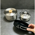 snow peak Stainless Steel Camping Cookware Portable Non Stick Cooking Pot Kettle Outdoor Camping Hiking Picnic Travel