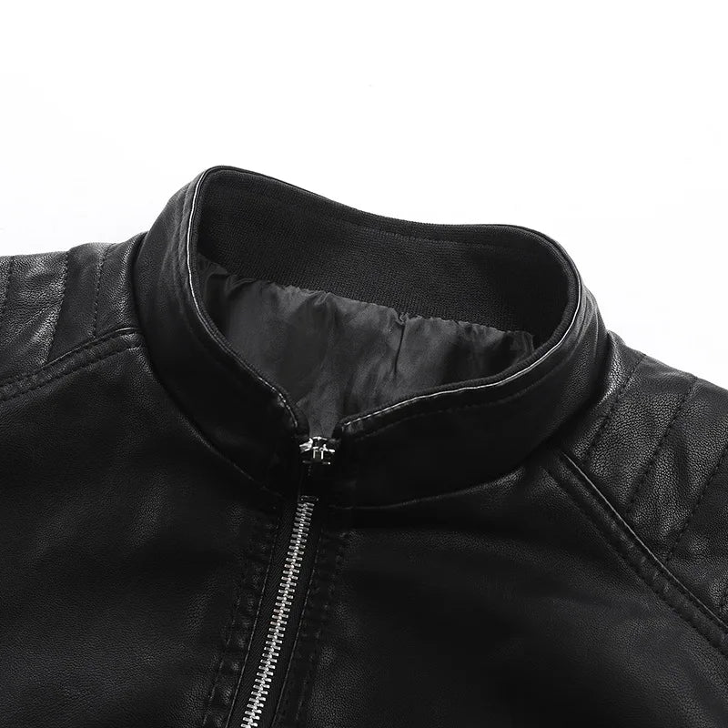 Pu Coat Men Coats Faux Leather Jackets Stand Collar Zipper Y2k Streetwear Jacket Zipper Splice Outerwear Motorcycle 2026 Spring