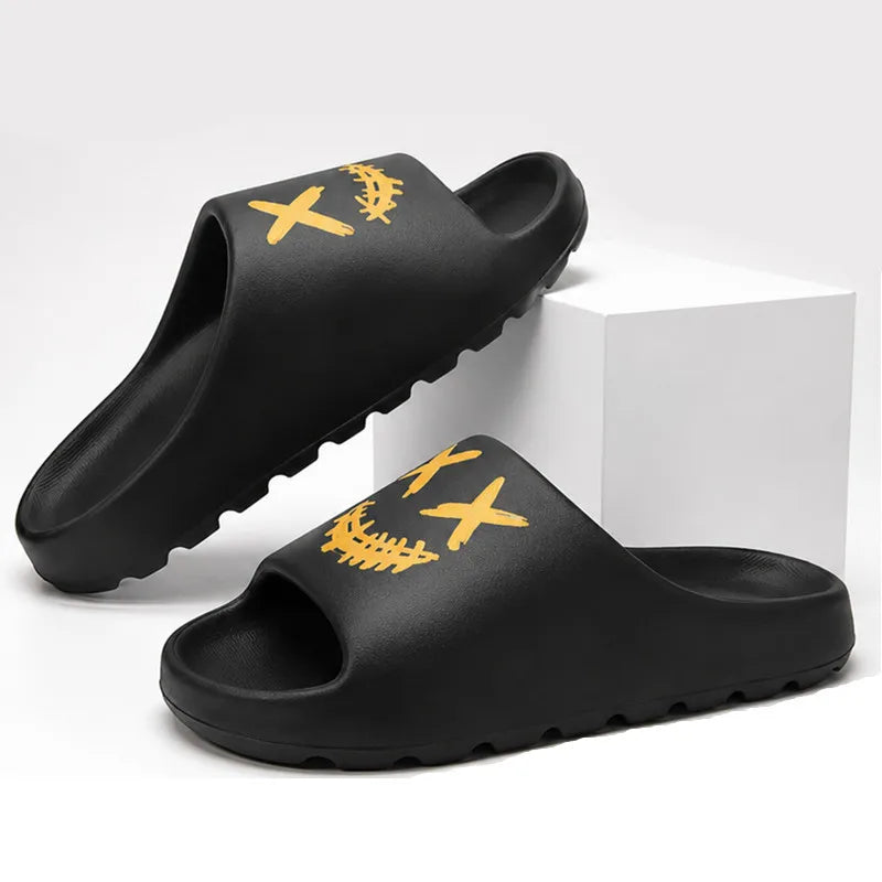 Women's Slippers Non-Slip Slides Summer Fashion Slippers Women's Sandals Outdoor Indoor Shoes Men Slides Casual Thick-sole EVA