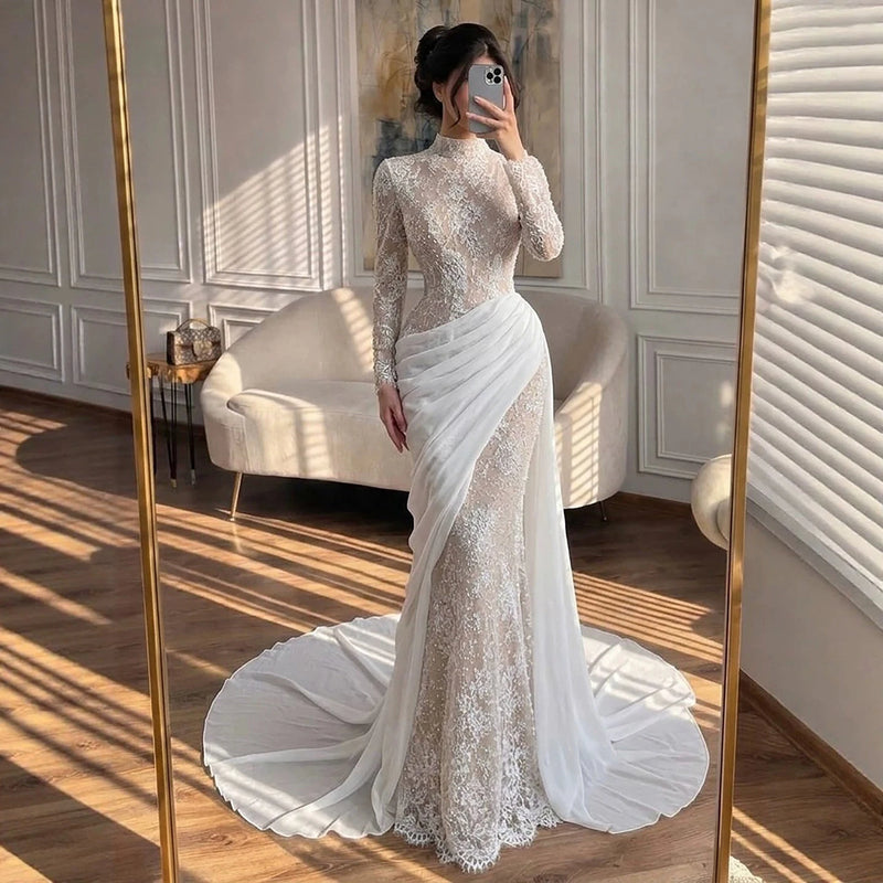 Prom Dress Elegant Vintage Sweet Lilac Mermaid Lace | SAMAG