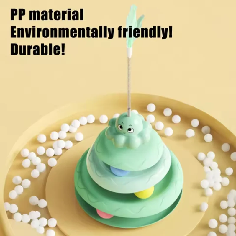 Pet Three-layer ball cat Turntable Octopus-shaped teasing cat stick to relieve boredom toys Fun Puzzle Game pet supplies