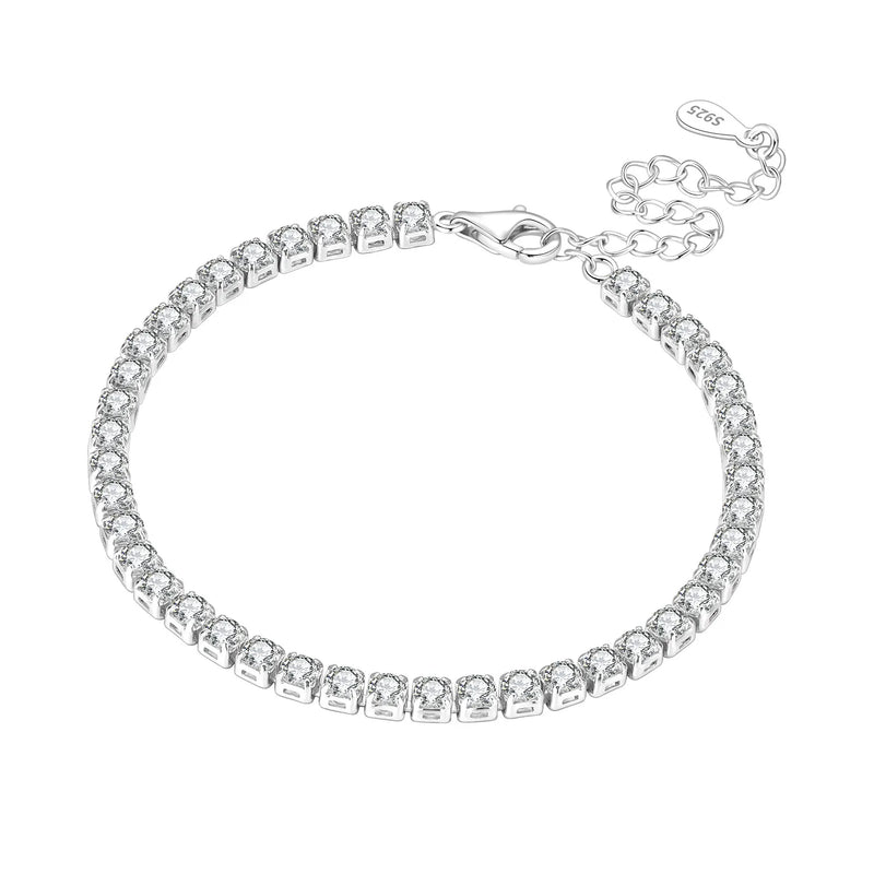Original 925 Sterling Silver Zirconia Tennis Chain Bracelet for Women Adjustable Gold Color Hot Sale Ideal Birthday Party Gifts