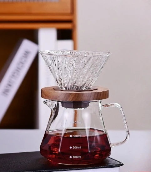 Glass Drip Coffee Maker,Diamond Design Glass Dripper and Filter Holder Manual Coffee Brewer for Home and Office