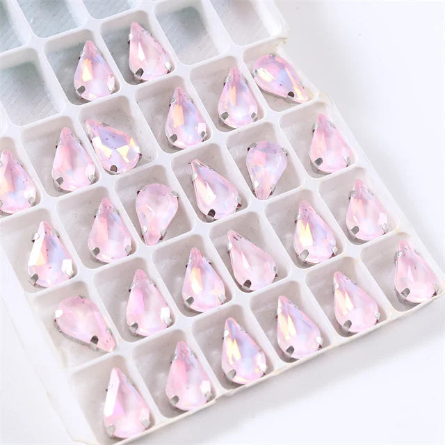 8x13mm Teardrop Crystal Sew On Rhinestone With Silver - View 11 | SAMAG