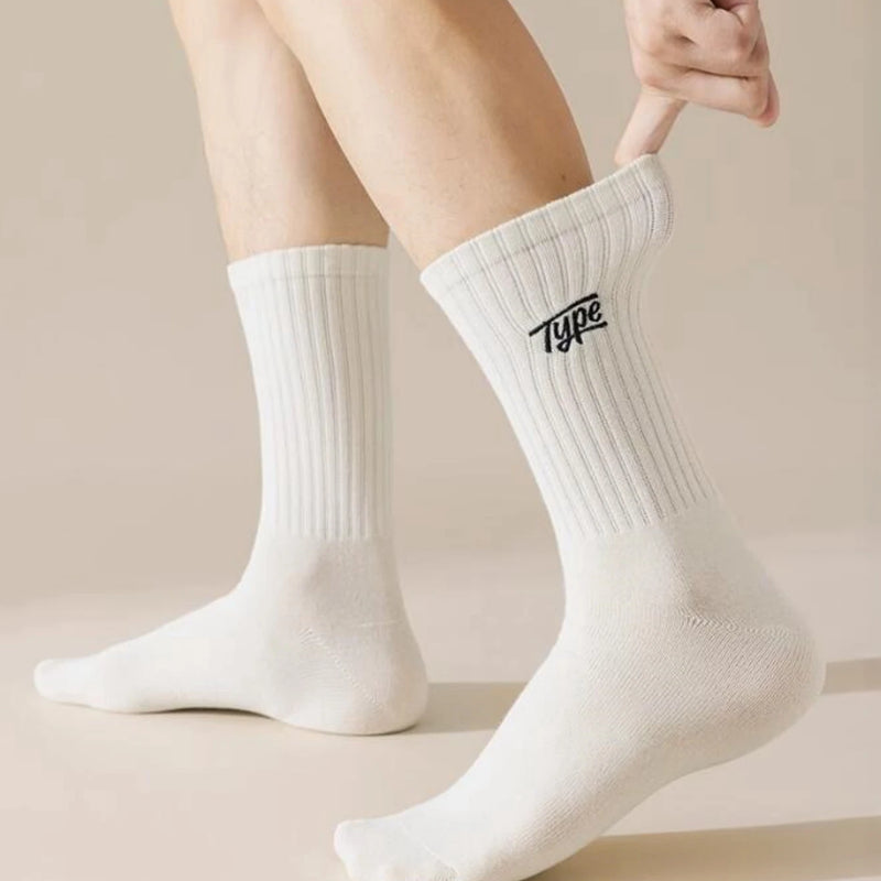 Pairs of Fashionable Men's Mid-Calf Sports Socks, Letter | SAMAG