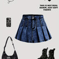 Girls' Casual Short Skirt Set, Faux Denim Camisole | SAMAG