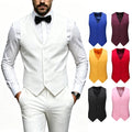 Vest Mens Fashion Casual High Quality Solid Color Slim Large Size Business Office Waistcoat Men Groom Wedding Dress Suit Vests