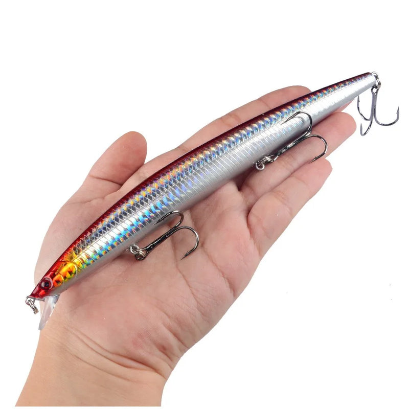 Long Minnow Fishing Lures Hard Bait Plastic Artificial | SAMAG