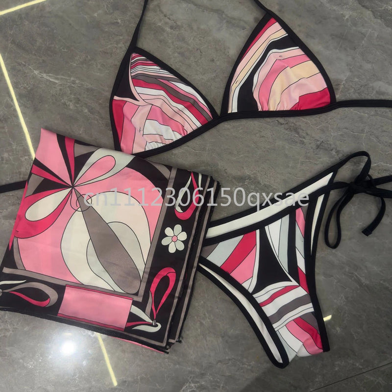 Women's Scarf Swimsuits with Letter Signature Logo Lady | SAMAG