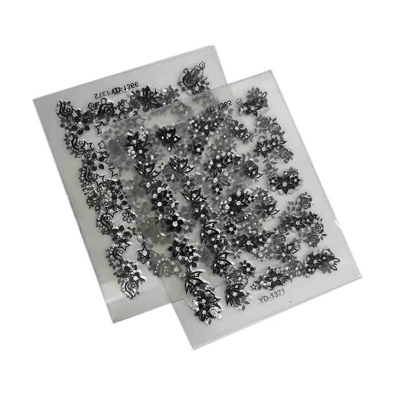 10Pcs Nail Art Transfer Stickers 3D Design Manicure Tips Decals Decorations Sheet for DIY Nail Art