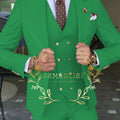Beige Business Suits For Men Tuxedos Gold Buttons Groom Groomsman Prom Wedding Party Formal 3 Pieces Sets - View 11 | SAMAG