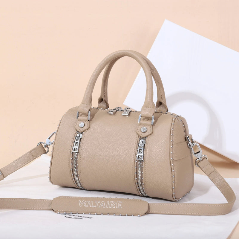 2026 New Style Fashion ZV Women's Boston Bag - Stud Handle Crossbody Bag - Pillow Bag - With Wing  LOGO